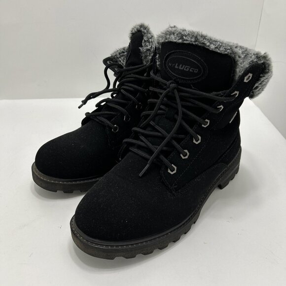 Lugz Wemphfd 0154 Womens Rucker Hi Faux Fur Lace Up Boots   Ankle  9.5 - Picture 1 of 7